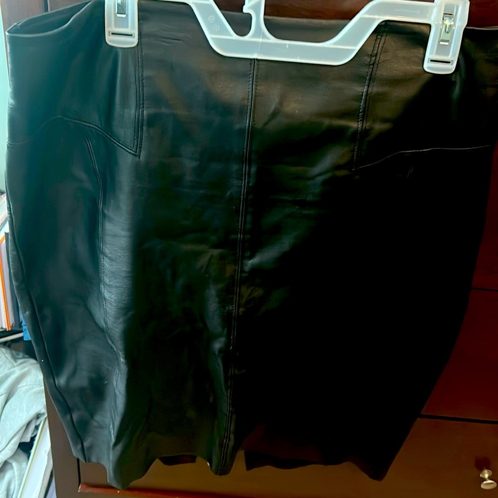 Black Vegan leather skirt 
Size 12